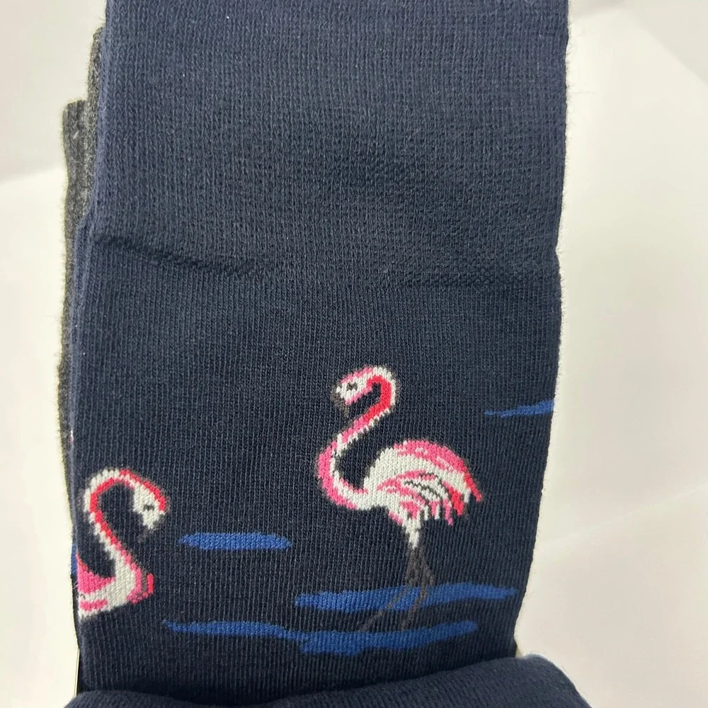 Tommy Bahama Mens 6 Pairs Casual Crew Socks One Size Lobster Palm Tree Navy Gray